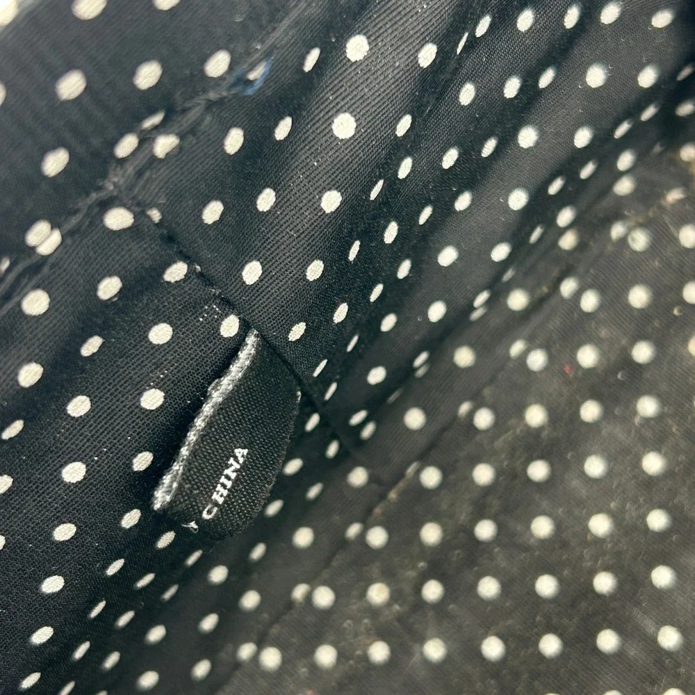 Vintage Kate Spade New York Black Wicker Basket White Leather Bag Polka Dot - Picture 9 of 16